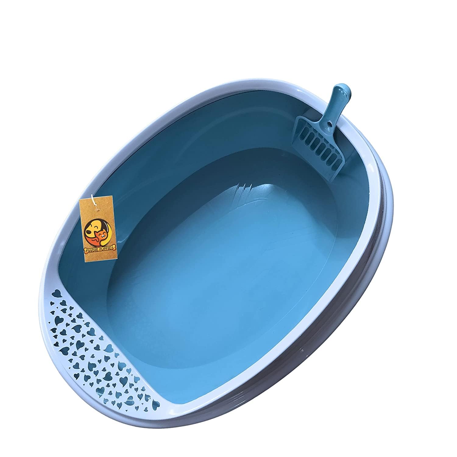 Foodie Puppies Cat Litter Tray with Rim, Reduces Odor, Perfect Starter for Toilet Training Your Kitten and Puppies (50 × 29 × 20 cm, Color May Vary) (MixColor - Medium)