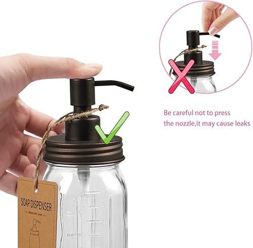 Miniatura 9 de Juego de accesorios de baño Mason Jar - Incluye dispensador de jabón de manos espumoso y soporte para cepillos de dientes, tarros de boticario de