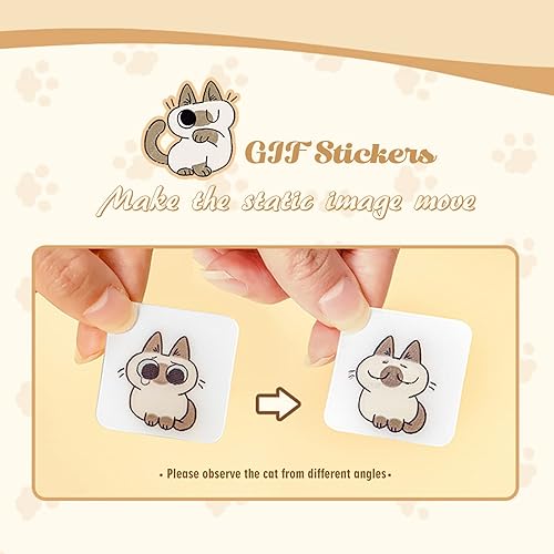 Miniatura 2 de Pegatinas GIF con diseño de gato en movimiento, juego de 16 calcomanías divertidas y lindas para amantes de los gatos, Kawaii Meme, paquete de