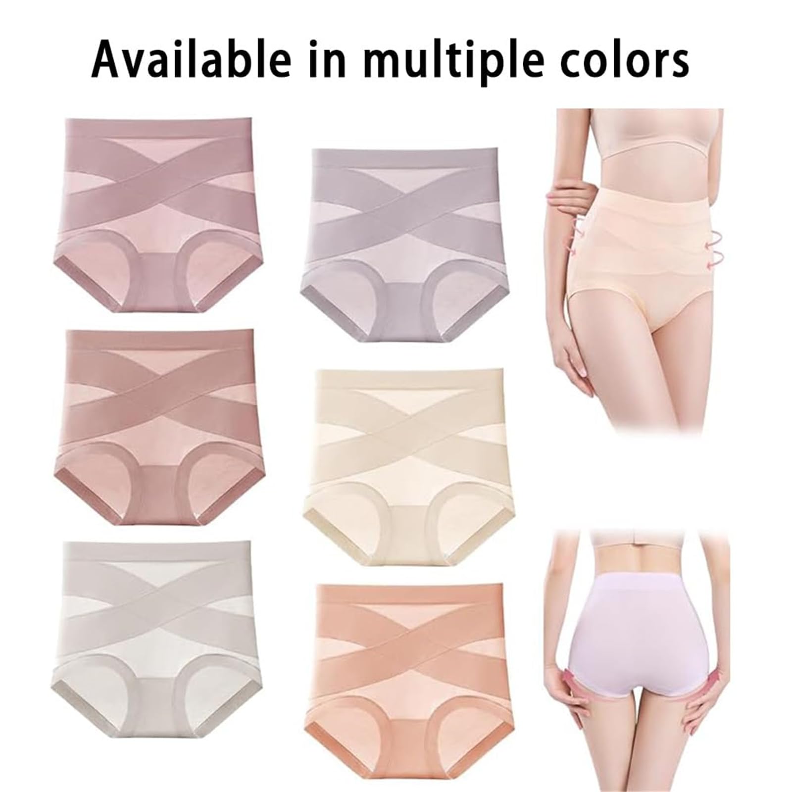 Lushtush Culotte gainante ultra confortable et étanche pour femme Taille haute avec contrôle du ventre, 6 pièces., M