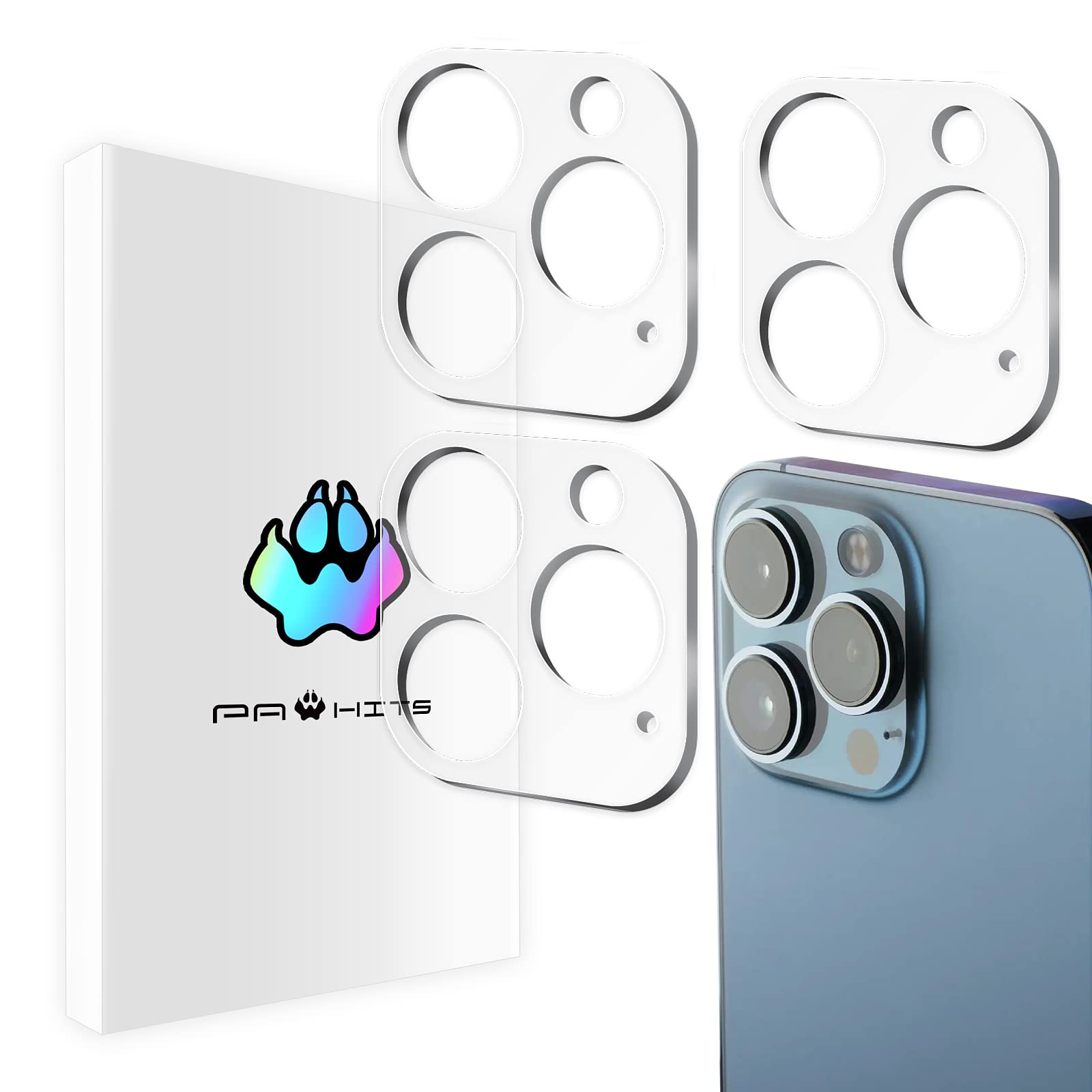PAWHITS 3 Pack Camera Lens Protector for iPhone 13 Pro/13 Pro max 9H Hardness Tempered Glass Film Easy to Install Scratch Resistant Case Friendly
