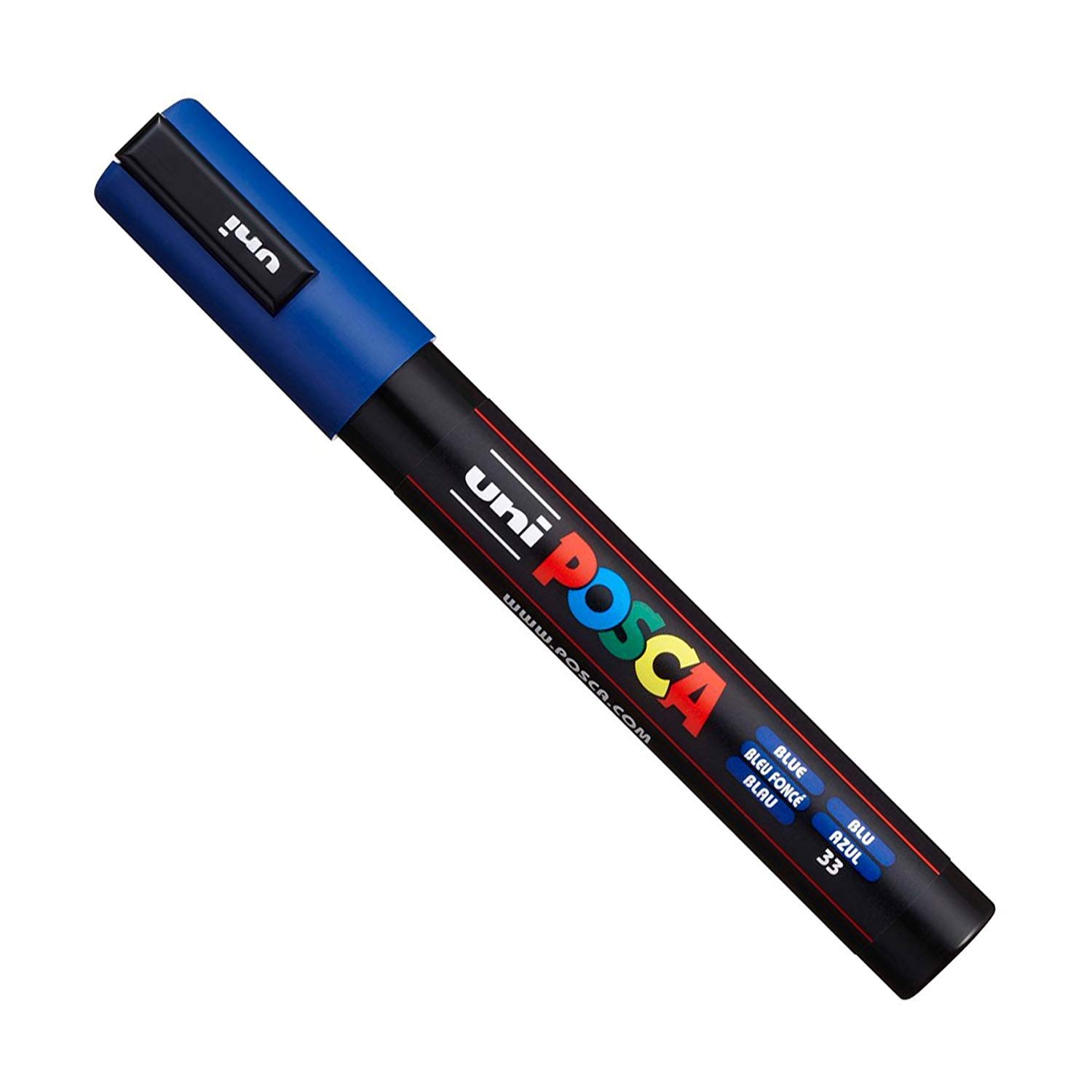 Uni Posca PC-5 M, pluma de pintura Art Marker Pen - Juego profesional de 12 - extra negro + blanco