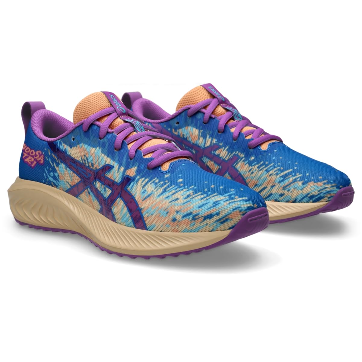 Asics Kid's Gel-Noosa TRI 16 Grade School Running Shoes, 3.5, Nature Blue/Bold Magenta