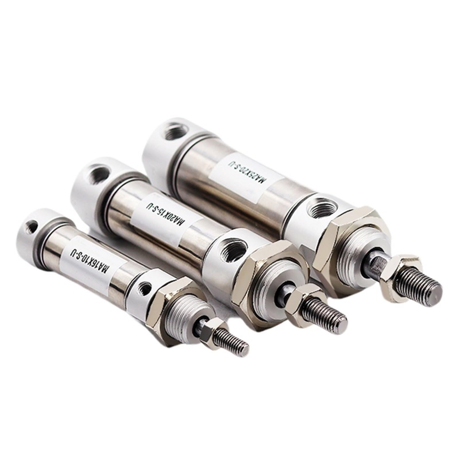 RCGKNNMUZ 1pcs Mini Pneumatic Air Cylinder MA16/20/25-25X50*75X100*125X150X160S-U Round-End Stainless Steel Double Acting(Stroke 125mm,MA16 (Bore 16mm))