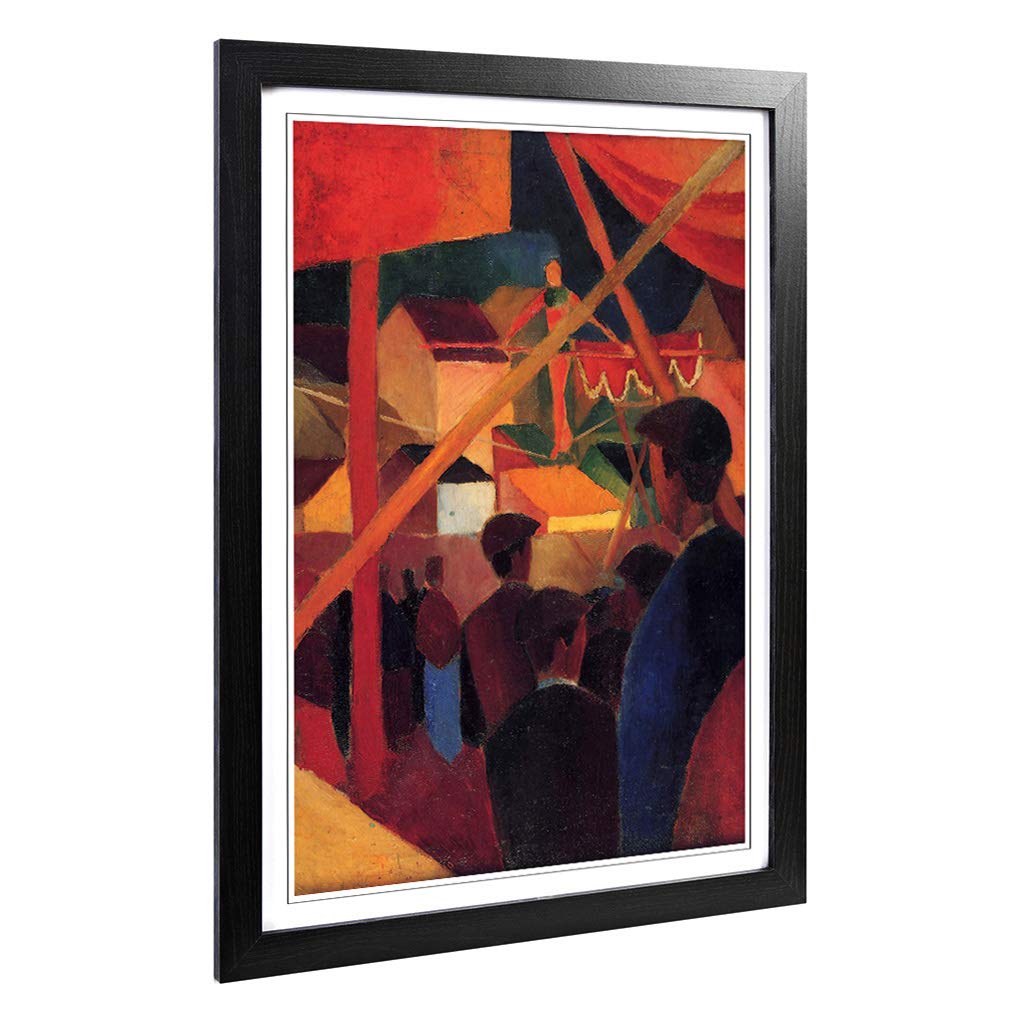 Big Box Art Framed Print of August Macke Tightrope Walker Design | Wall Art Picture | Home Decor for Kitchen, Living, Dining Room, Bedroom, Hallway, Office, Black, A2 / 24.5x18 Inch / 62x45cm