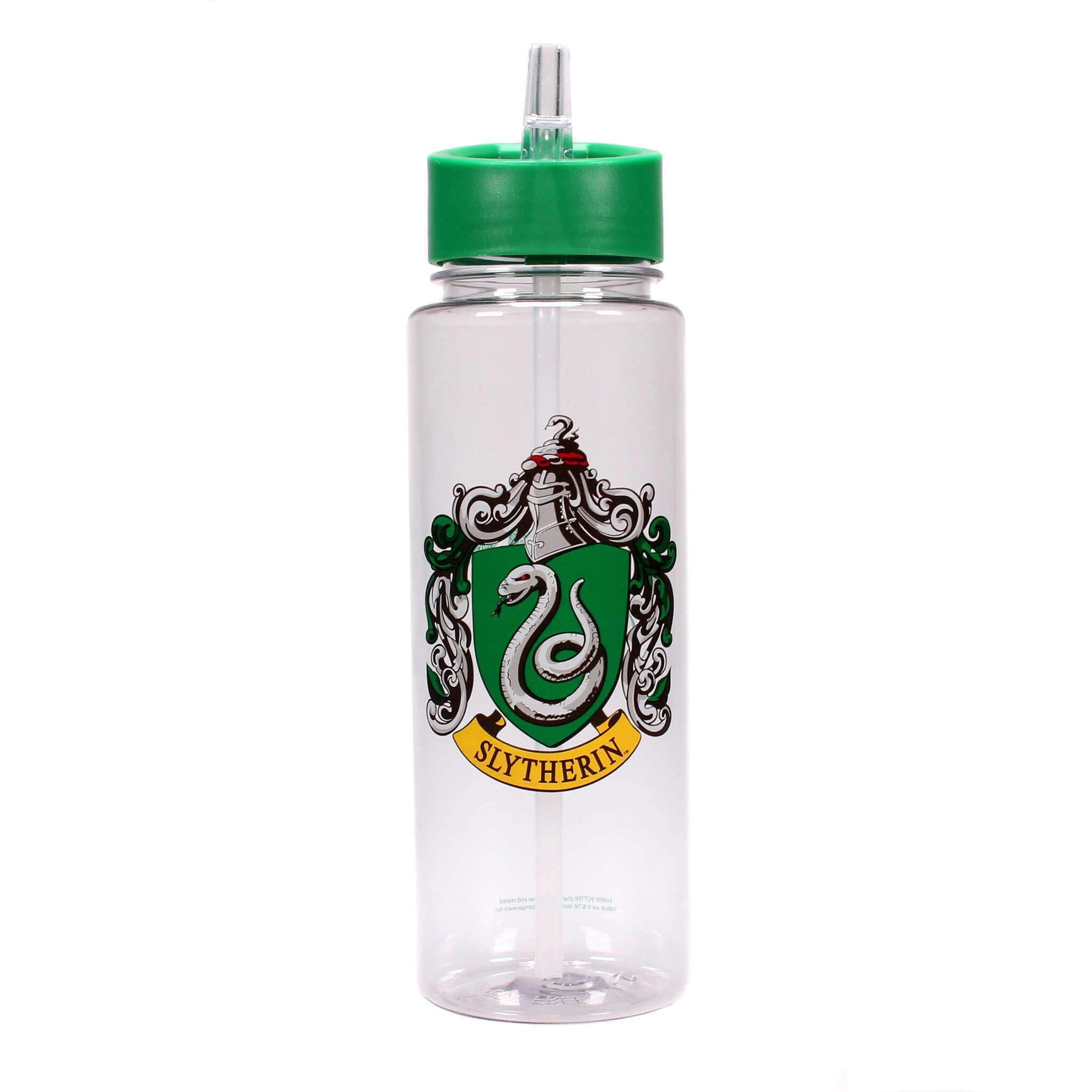 Half Moon Bay | Harry Potter | Slytherin | Slytherin Crest Water Bottle with Straw | Official merchandise | Waterbottle for School | Small Gift