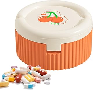 ピルオーガナイザー、薬ピルオーガナイザー - 折りたたみ可能なウォーターカップ付きの毎日の薬ディスペンサーボックス - ポケット、財布、バッグ、荷物用のポータブルトラベルコンテナ