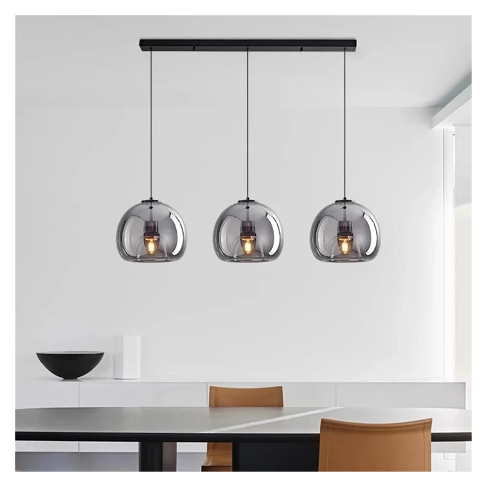 Oświetlenie LED do salonu, nowoczesne oświetlenie wiszące, żyrandole do jadalni, projekt oświetlenia wewnętrznego (B 3 czarne głowicy, możliwość ściemniania za pomocą aplikacji z pilotem zdalnego