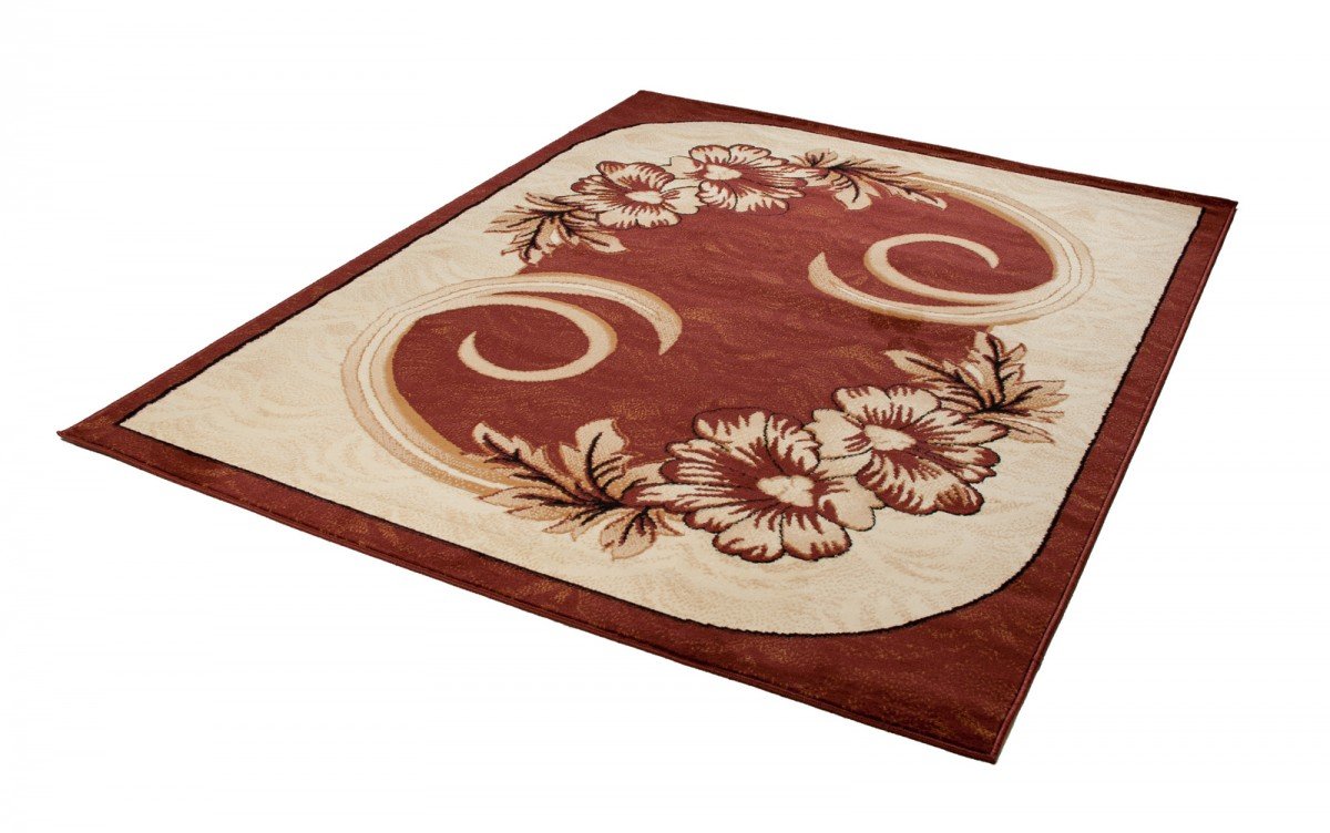 Tapiso Atlas dywan z krótkim włosiem, do salonu, sypialni, nowoczesny design, kwiaty, melanż, brązowo-beżowy, kremowy, ÖKOTEX 160 x 220 cm