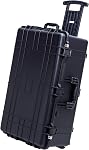 MEIJIA Portable Rolling Waterproof Protective Case,Hard Camera Case with Retractable Pull Handle and Wheels,Customizable Fit Foam Inserted,Elegant Black (31.02"x19.41"x17.71")