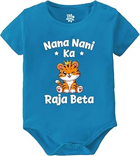 Baby Buzz New Born Baby Dress Romper For Boy Girl | Nana Nani Ka Raja Beta 100% Cotton Clothes | GrandParent Theme Outfit
