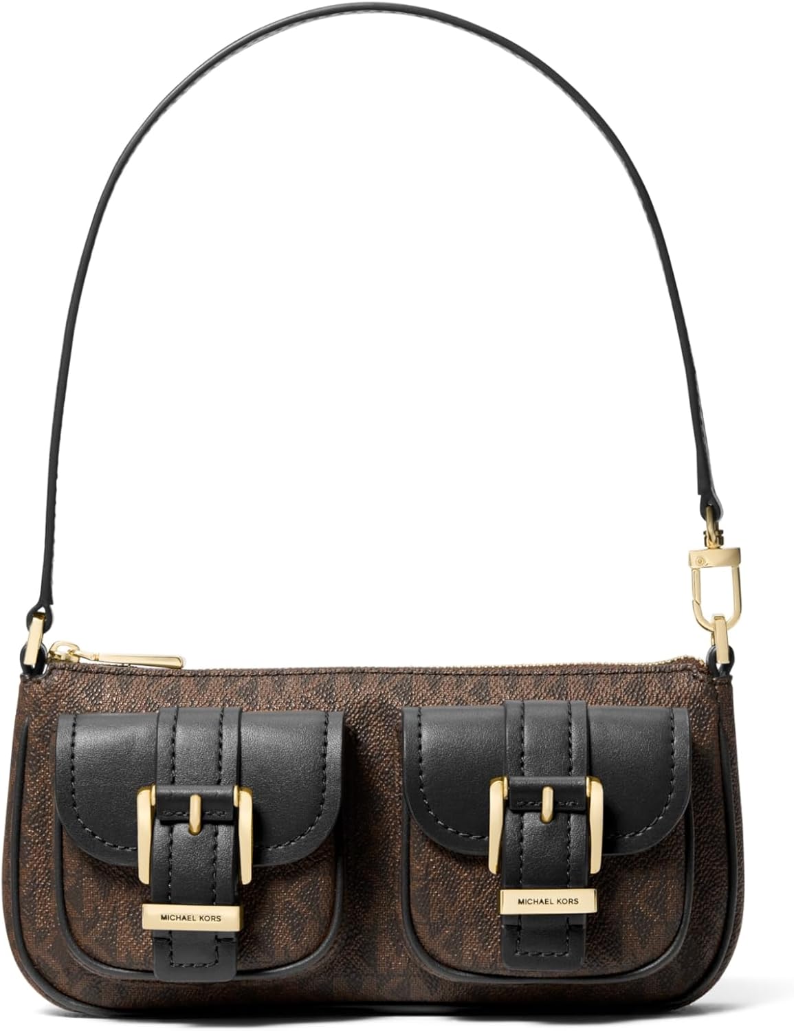 Gold-tone Hardware/Mk Signature Coated Twill/Brown/Black