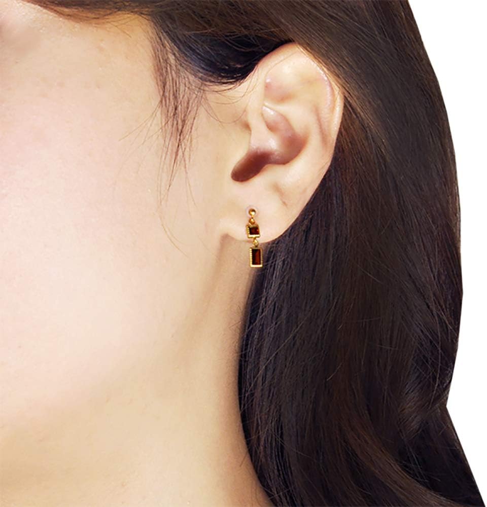 [京セラ] kyocera ガーネット セラミックピアス K10イエローゴールド 1月誕生石 天然石