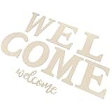 EXCEART 7pcs Unfinished Wooden Welcome Letter Signs for Home Wall Decoration Decorative Wood Letters for Crafting Painting and Personalization Wall Ornaments for Events and Gatherings