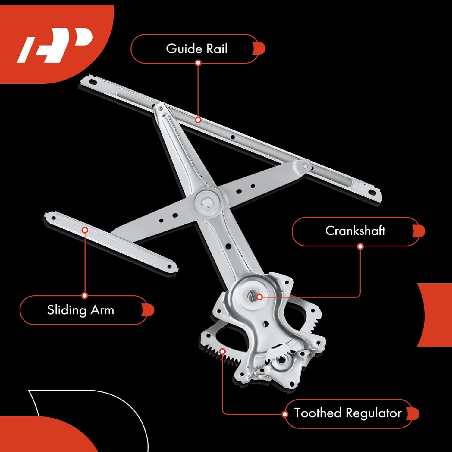 A-Premium Electric Power Window Regulator Without Motor Compatible with Lexus RX350 2016-2021, RX350L 2018-2021, RX450h 2016-2021, RX450hL 2018-2021, ES350 2019-2021, ES300h, NX200t, NX300, NX300h