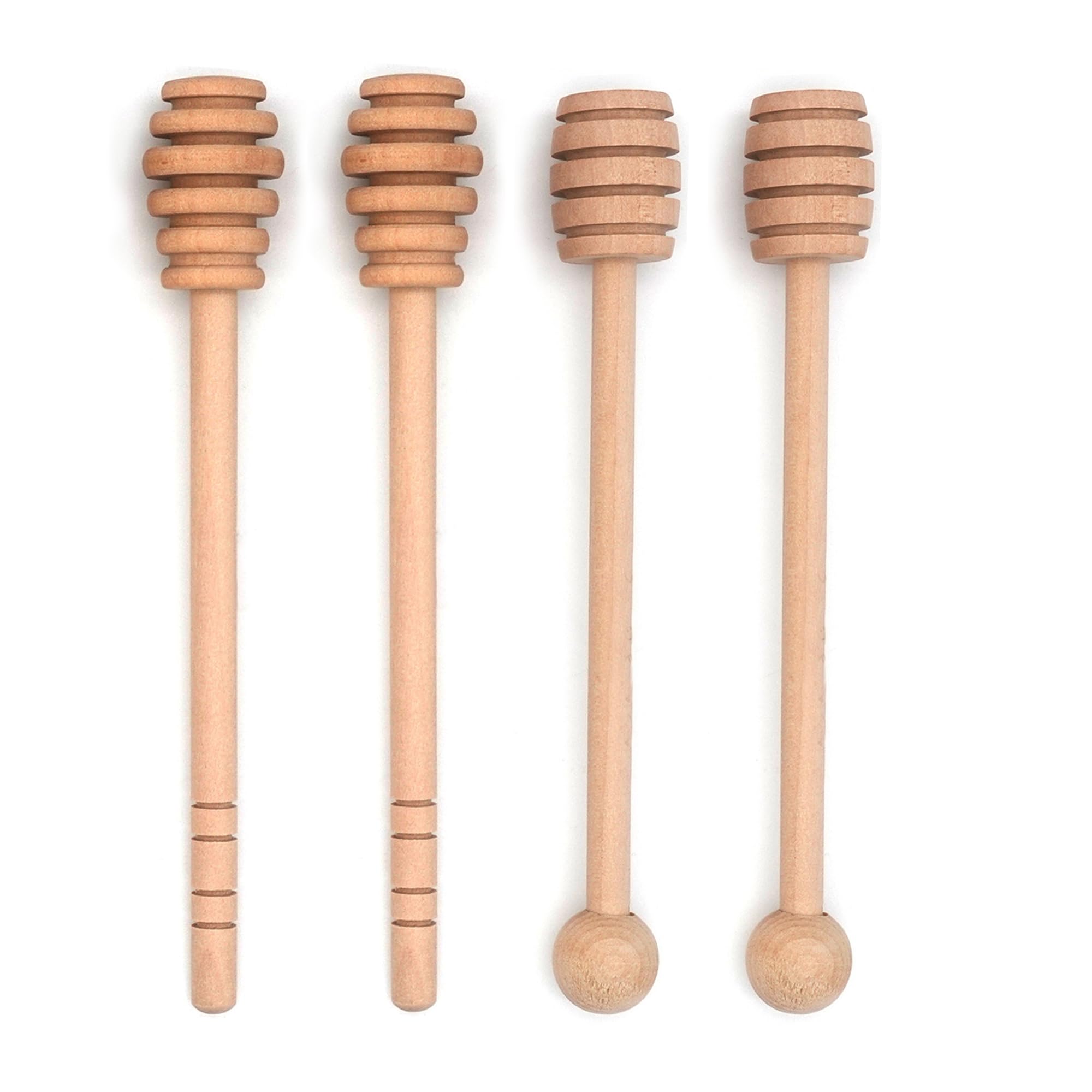 4PCS 6 inch Honey Dipper Sticks Honey Spoon, Wooden Honey Mixing Stirrer Honey Comb Stick, Honey Wand for Honey Jar Dispense Drizzle Honey Wedding Party