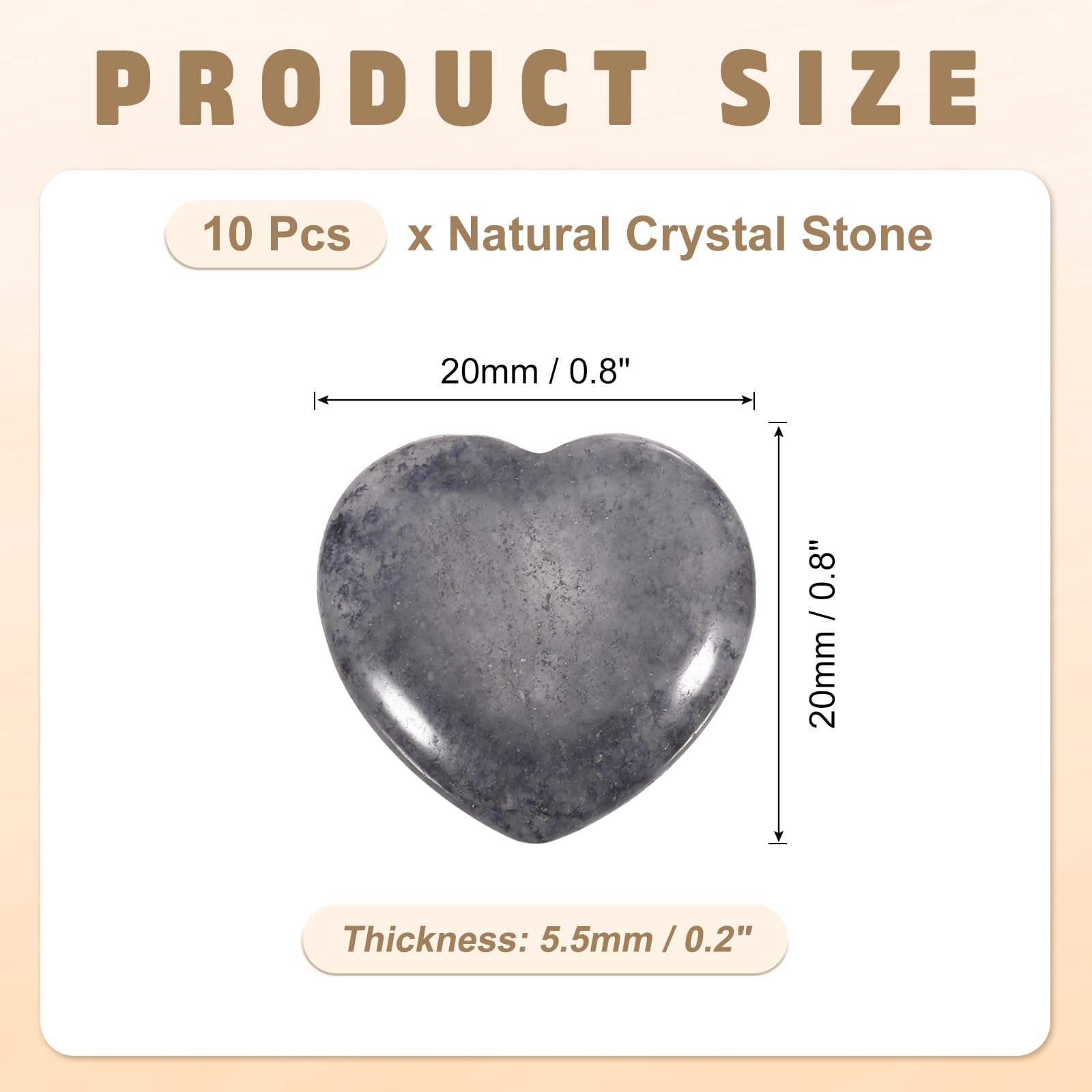 PATIKIL 10Pcs Natural Heart Shaped Crystal Stone, 0.8" Polished Love Gemstone Crystal - Image 2