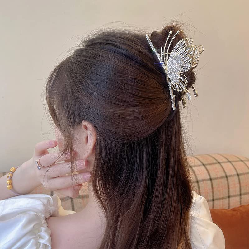 Miniatura 4 de Pinzas para el cabello con diamantes de imitación, pinzas grandes antideslizantes para el cabello, no se rompen, pinzas de sujeción fuerte,
