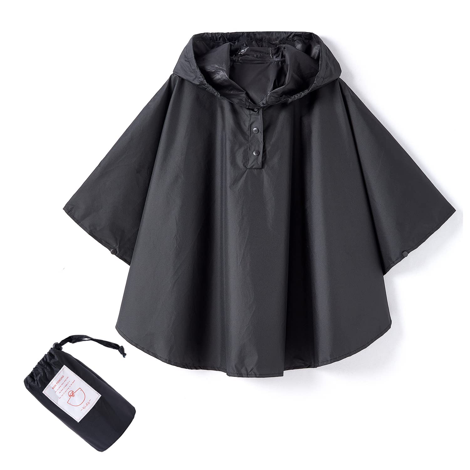 Kids Rain Poncho Hooded Waterproof Raincoat for Boys Girls