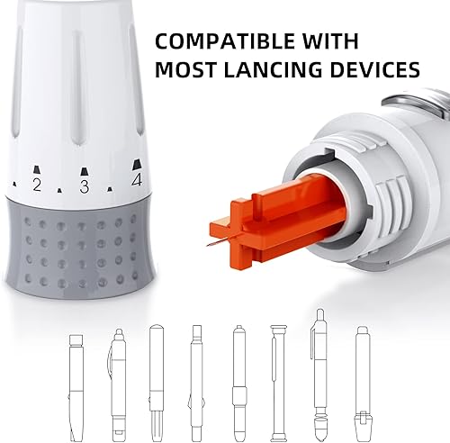 Miniatura 6 de Metene Lancetas Twist Top para dispositivos de punción, 310 unidades, lancetas estériles de calibre 30 para prueba de azúcar en sangre, lancetas