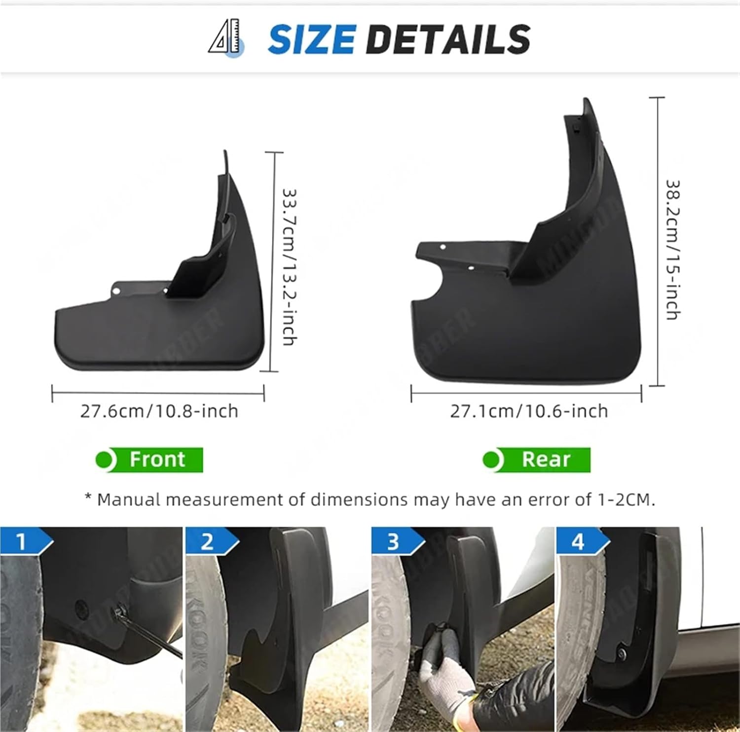 Accessories Set Molded Mud Flaps Compatible with Mercedes Benz ML Class W164 2006~2011 2009 2010 Mudguard Splash Guards Fender Mudflaps