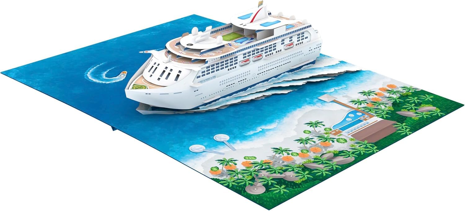 3D Pop Up Cruise Card for Holiday, Handmade Card, Souvenir, Birthday Card, Card for Him/Her, Beach, Bon Voyage, Vacation, Retirement