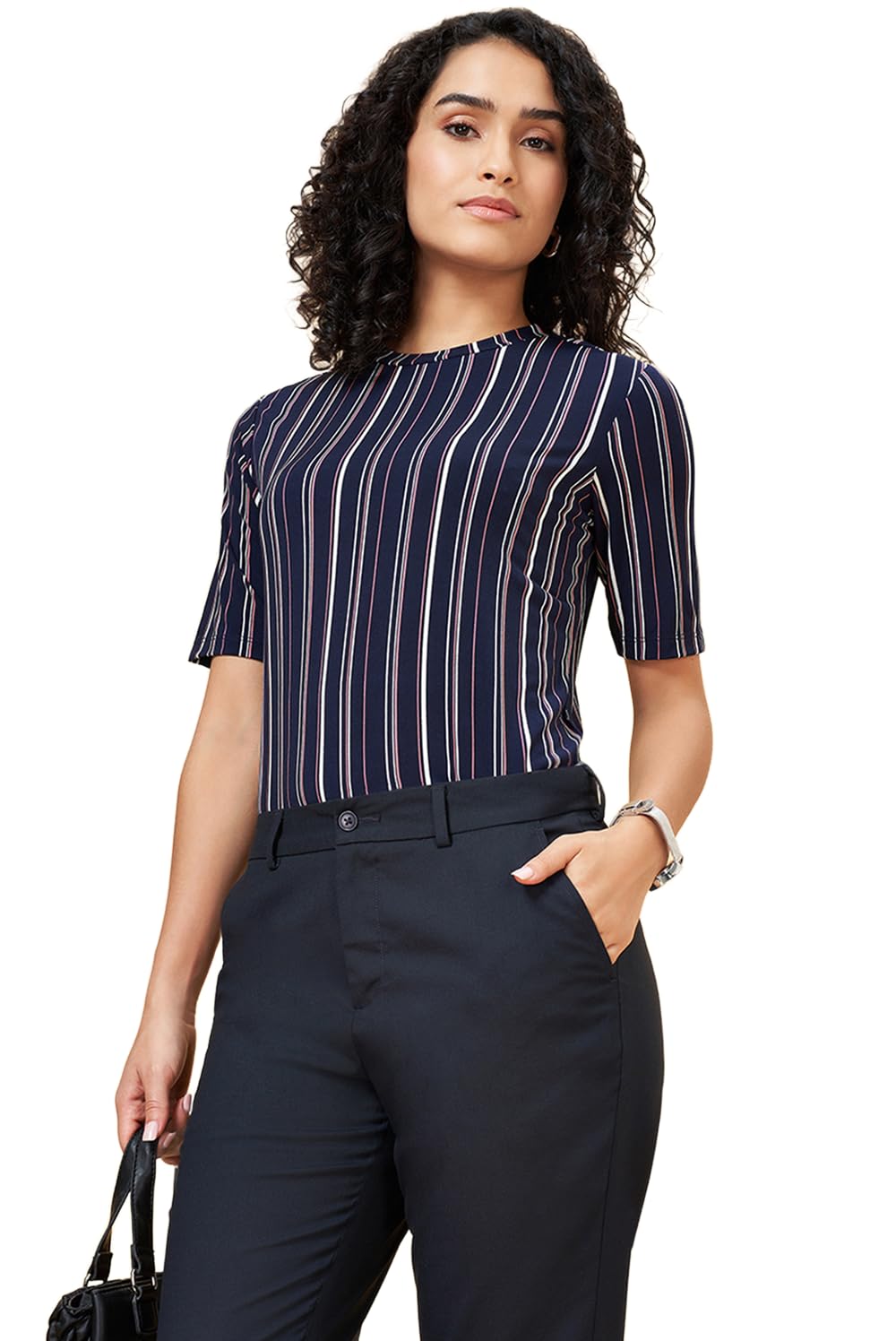 annabelle by pantaloons Women's Striped Regular Fit Top-picture-41