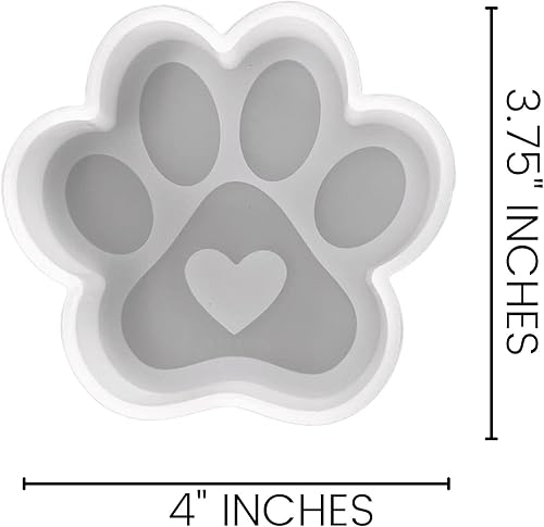 Miniatura 3 de Molde de silicona con estampado de huellas de corazón | Paquete de 6 | Tamaño 4 pulgadas de ancho x 3.75 pulgadas de largo x 1 pulgada de