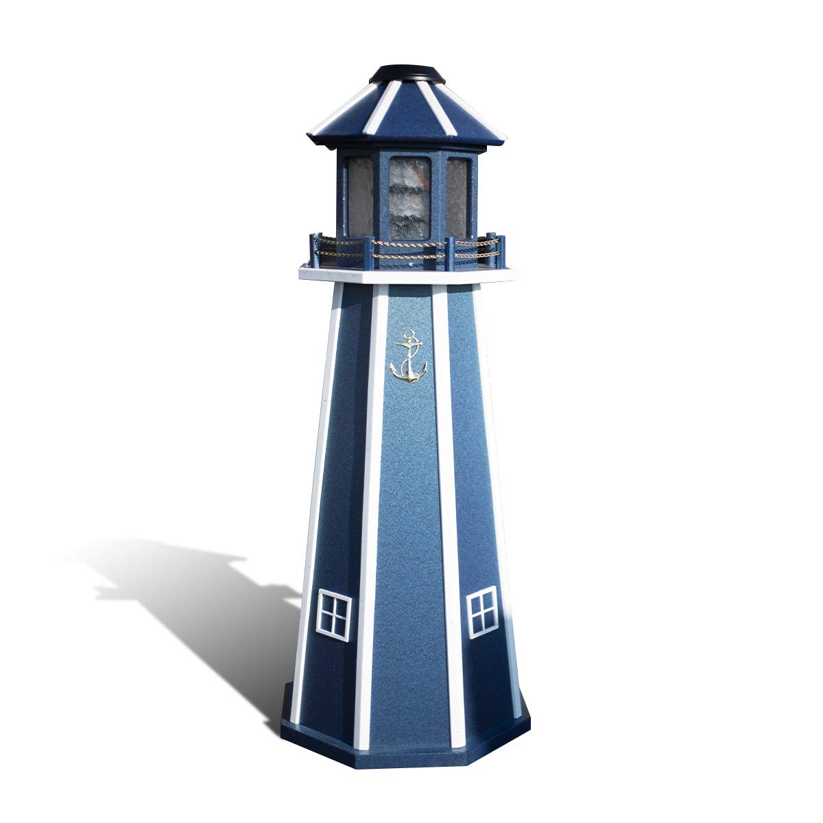 Peaceful Classics Modern Decorative Lighthouse for Garden Décor 3ft/4ft – 45W Poly Solar Lighthouse Lamp for Outdoor Décor, Amish Handcrafted Wood Light House Decoration for Home