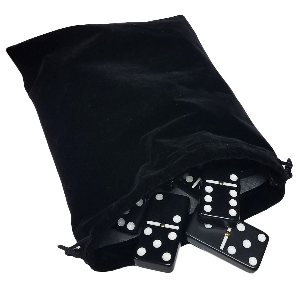 Domino Double 6 Red Marbleized Jumbo Tournament Professional Size W/Spinners In Elegant Black Velvet Case.