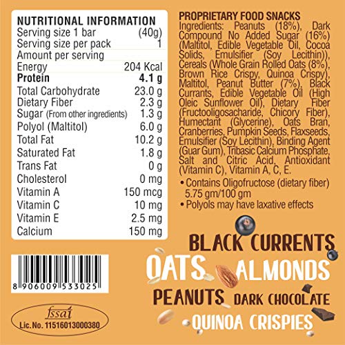 Image of RiteBite Max Protein 4g Protein Bar, Peanut Butter | With Dark Chocolate | 0 Added Sugar, No Cholesterol & Trans Fat Snack Bar, 40g (Pack of 36)