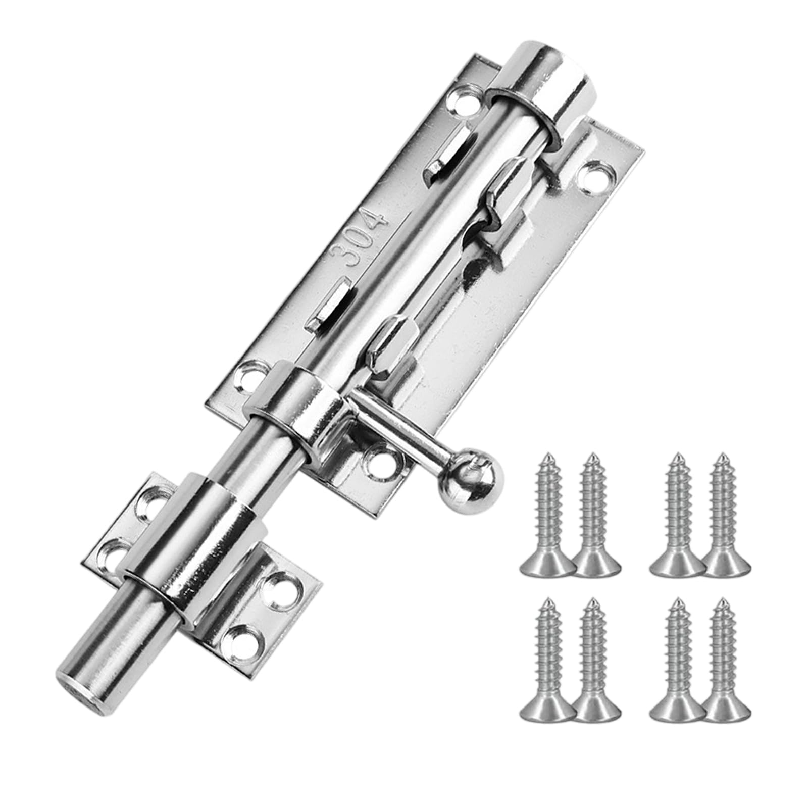 6 Inch Sliding Bolt Lock, Door Bolt Bolt Lock, Door Lock Bolt Heavy Duty 304 Stainless Steel Gate Bolt