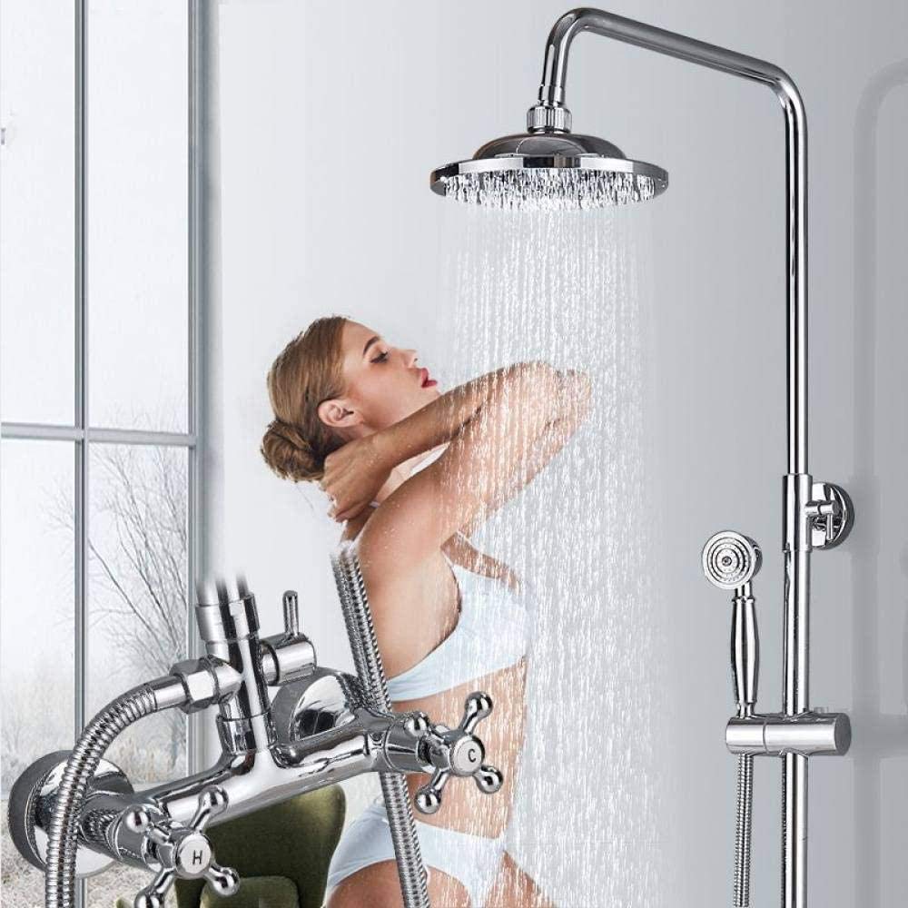 Mitigeur de baignoire mural avec ensemble de douche effet pluie et barre