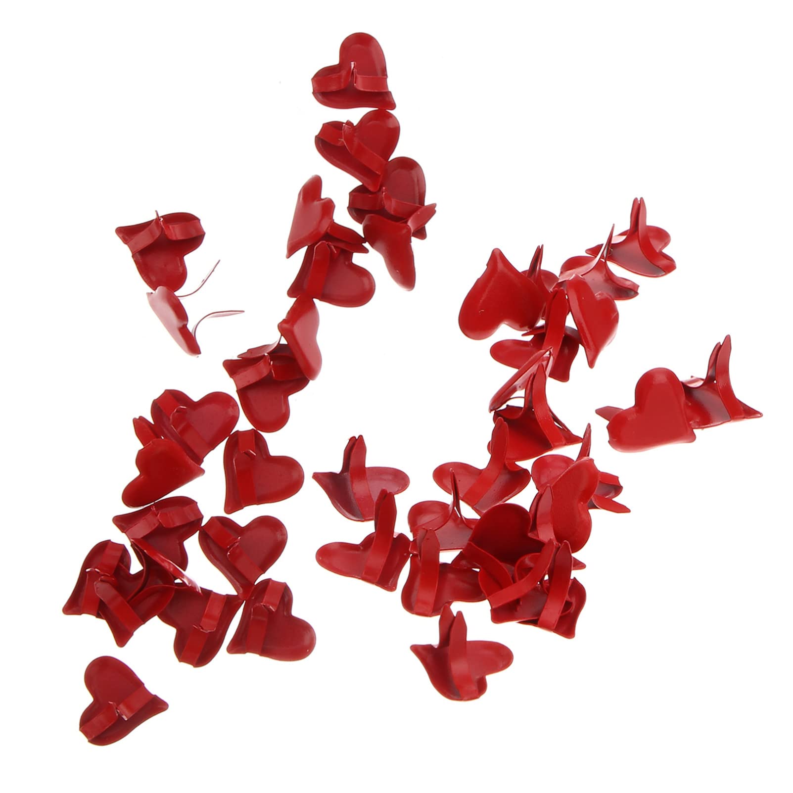 Housoutil Small Brads Crafting 50pcs Metal Mini Heart Brads for DIY Paper Crafts Valentine Decor