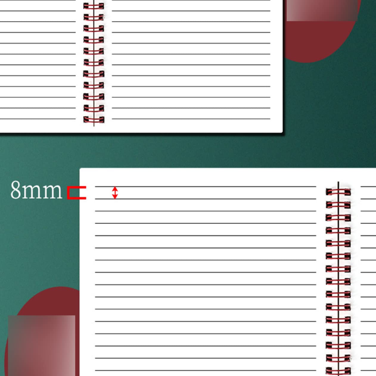 Amazon | QQZSG ノート ポケット付メモ 青 ノート シンプル リング 横