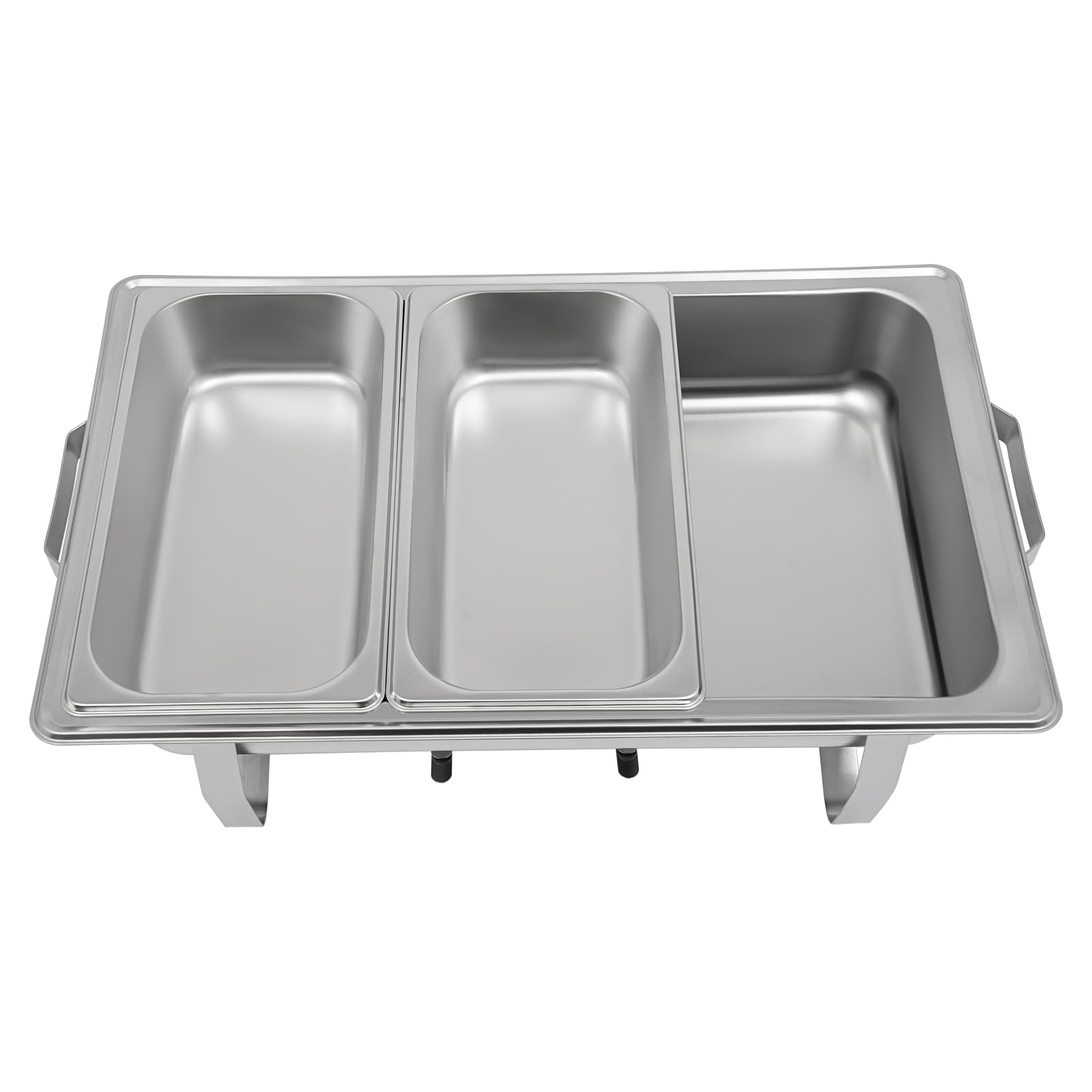Set scaldavivande con tre scomparti in acciaio inox, per ristoranti, buffet, hotel, caffetterie, cerimonie di matrimonio