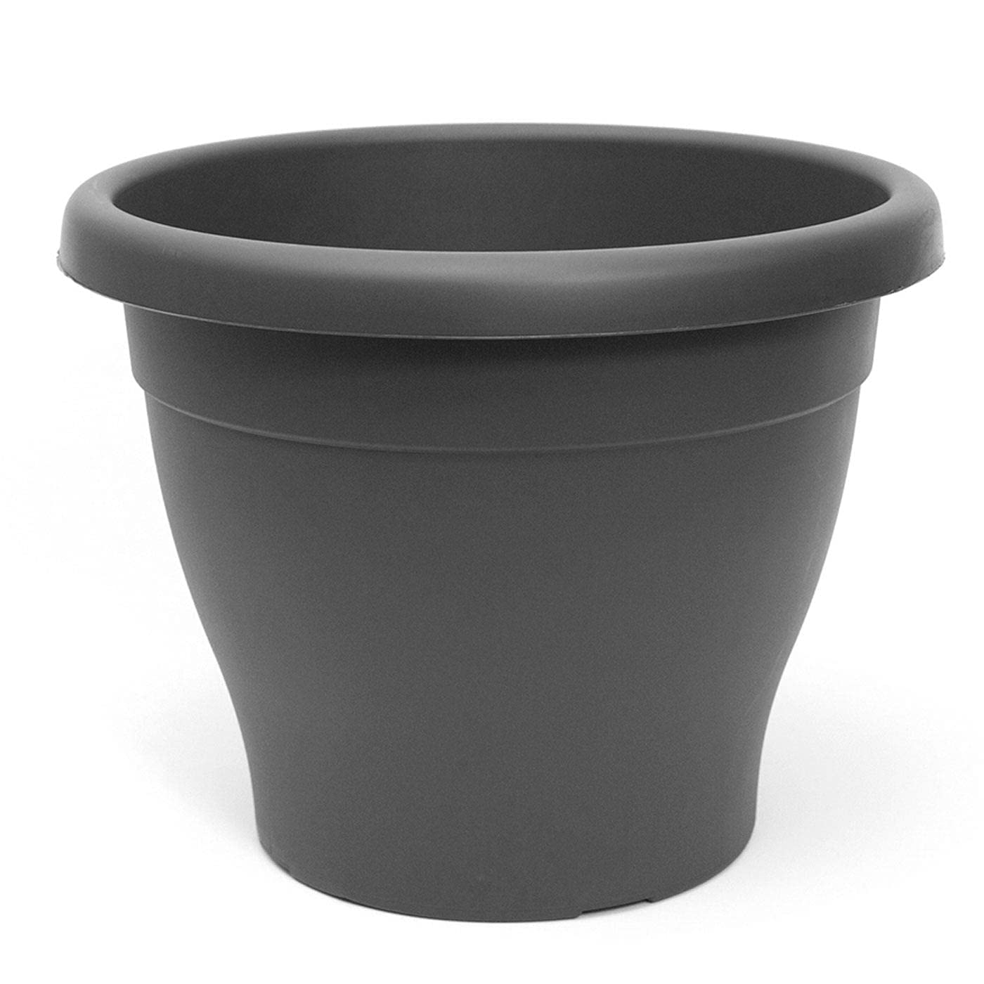 AC - Maceta Mediterránea - Plástico Resistente - Ideal para el Hogar, Plantas, Jardín, Decoración. - Cuidado de Plantas - Forma Redonda - Ø 25 cm - Color Gris