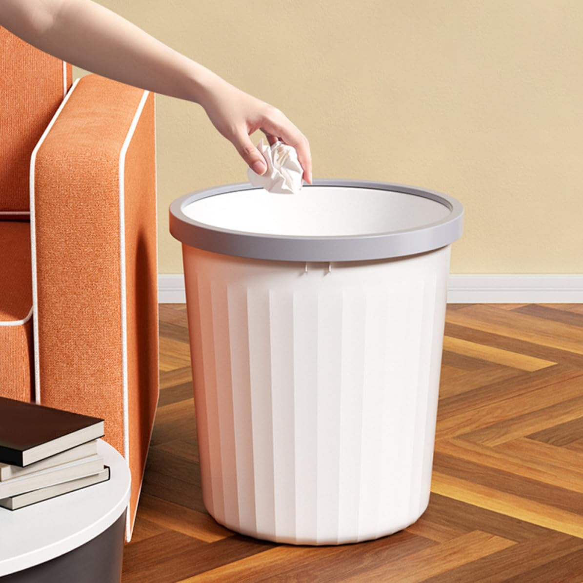 MAGICLULU 2pcs Small Trash Can Set for Bathroom and Kitchen, 8l Plastic Garbage Bin with Simple Open Top Design, Sturdy Household Waste Basket for Daily Waste Disposal and Storage