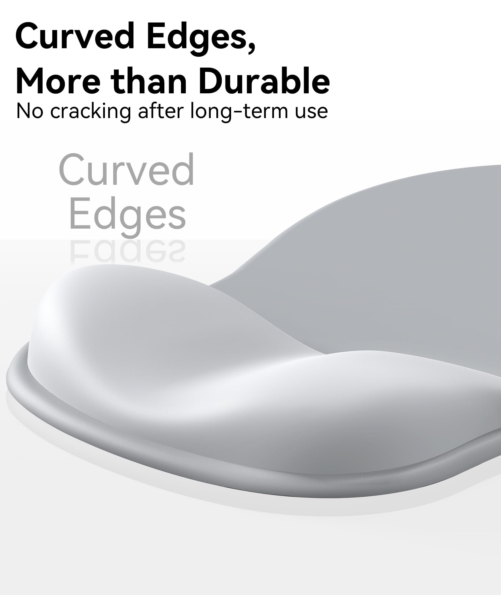 Ergonomico Tappetino Mouse con Poggiapolsi Gel, Base Antiscivolo Grigio Argento per Casa Ufficio
