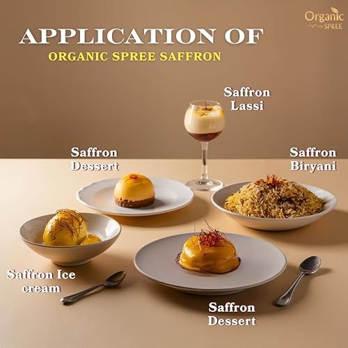 Miniatura 4 de Organic Spree Azafrán de Cachemira Kesar 1gm (0.035oz) Hilos Puros y Naturales l De las mejores tierras de cultivo de Pampore, J&K l Certificado