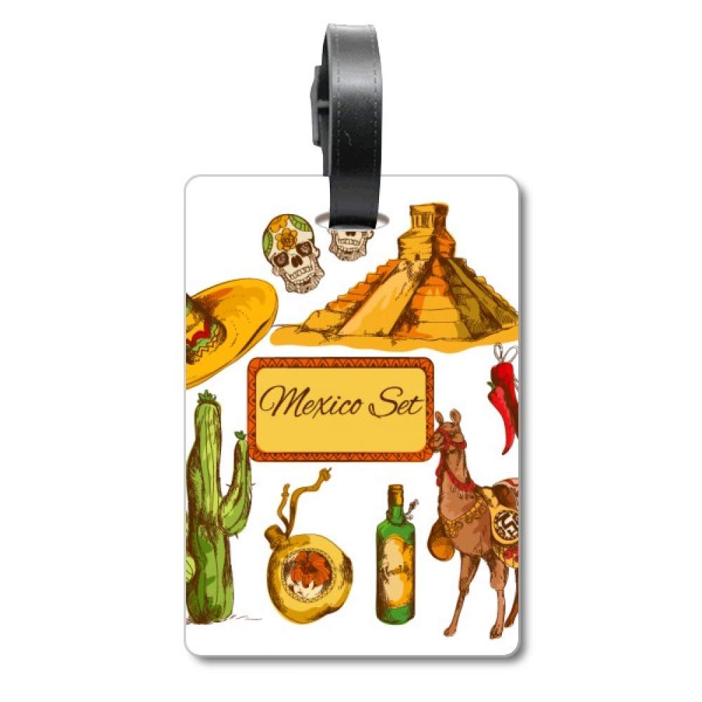 Étiquette de valise motif pyramide du désert Mexique résistante - 5