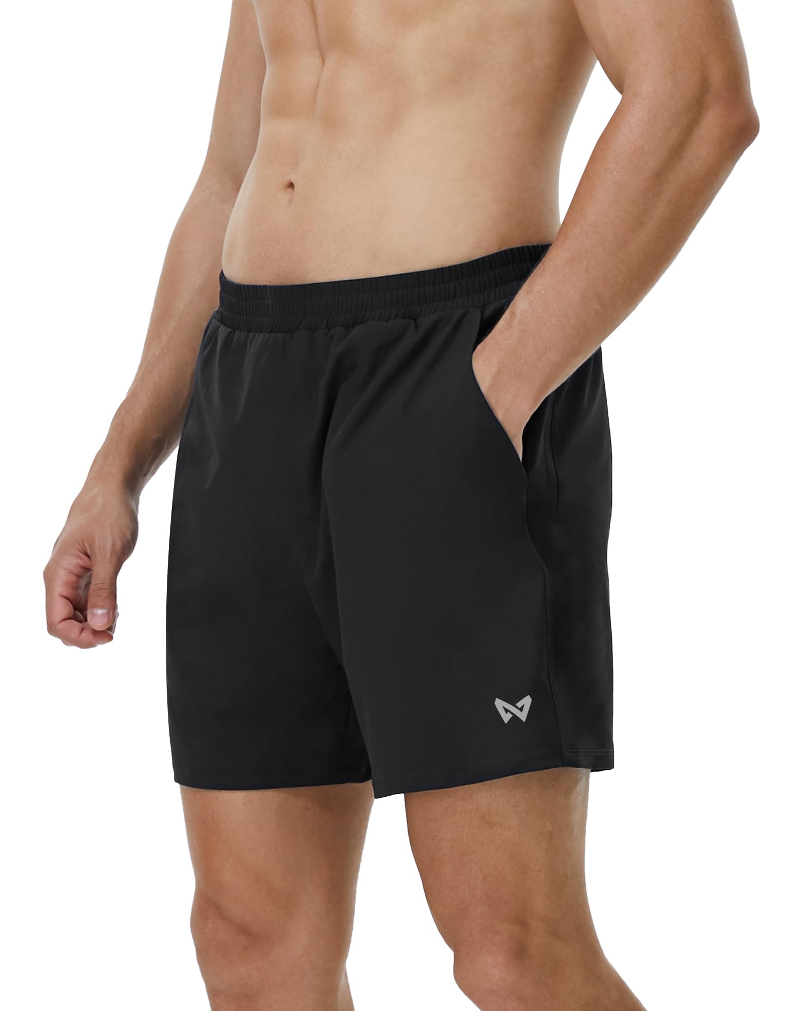 ZovioBox Herren Sporthose Kurz Schnelltrocknend Leicht für Gym Laufen | Atmungsaktives Stretchmaterial, Reißverschlusstaschen für Handy, bequemer Elastikbund, ideal für Workout, Urlaub, Alltag