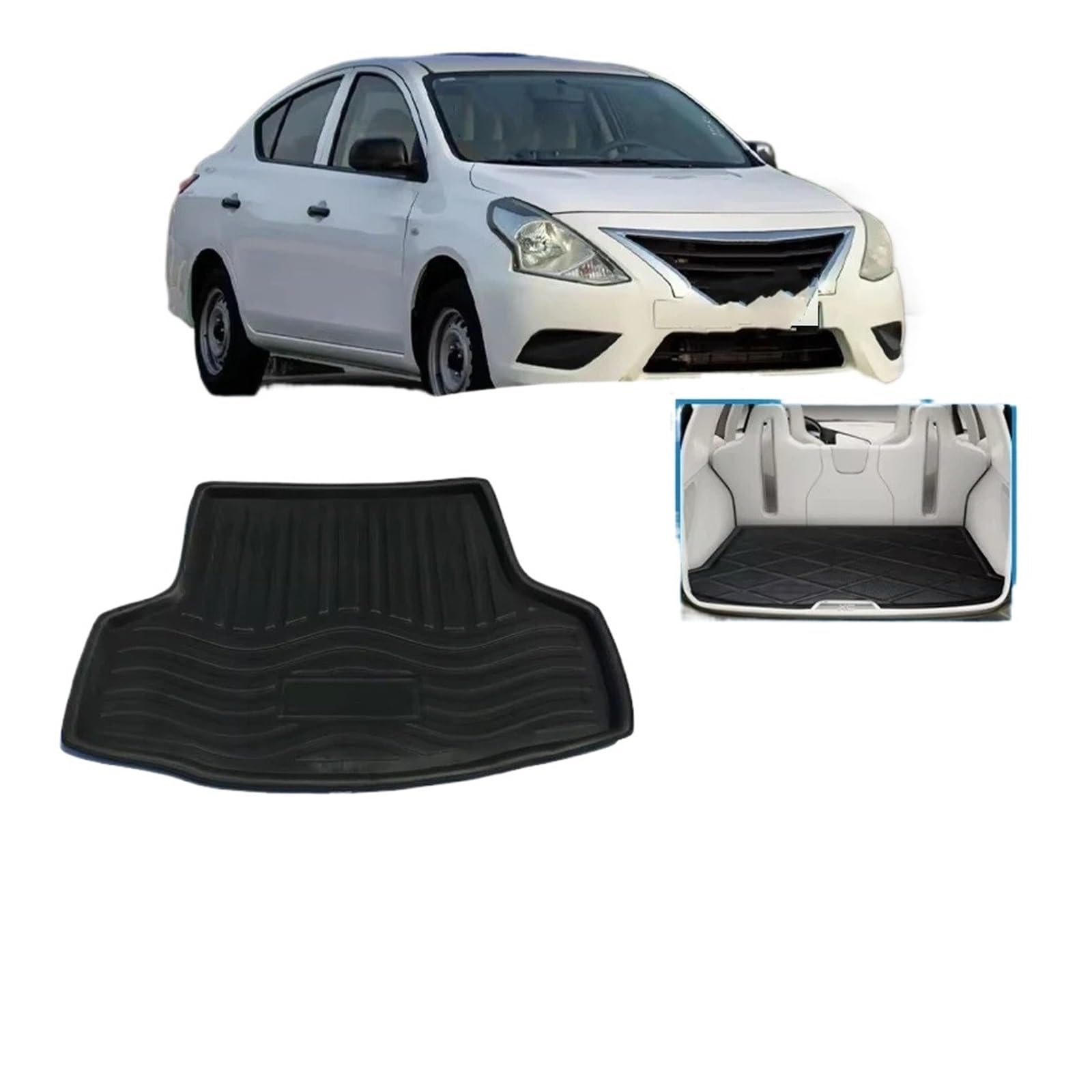 Protector De Maletero Alfombrilla para Maletero De para Nissan para Almera Revestimiento para Suelo Carga Alfombra para Equipaje Accesorios