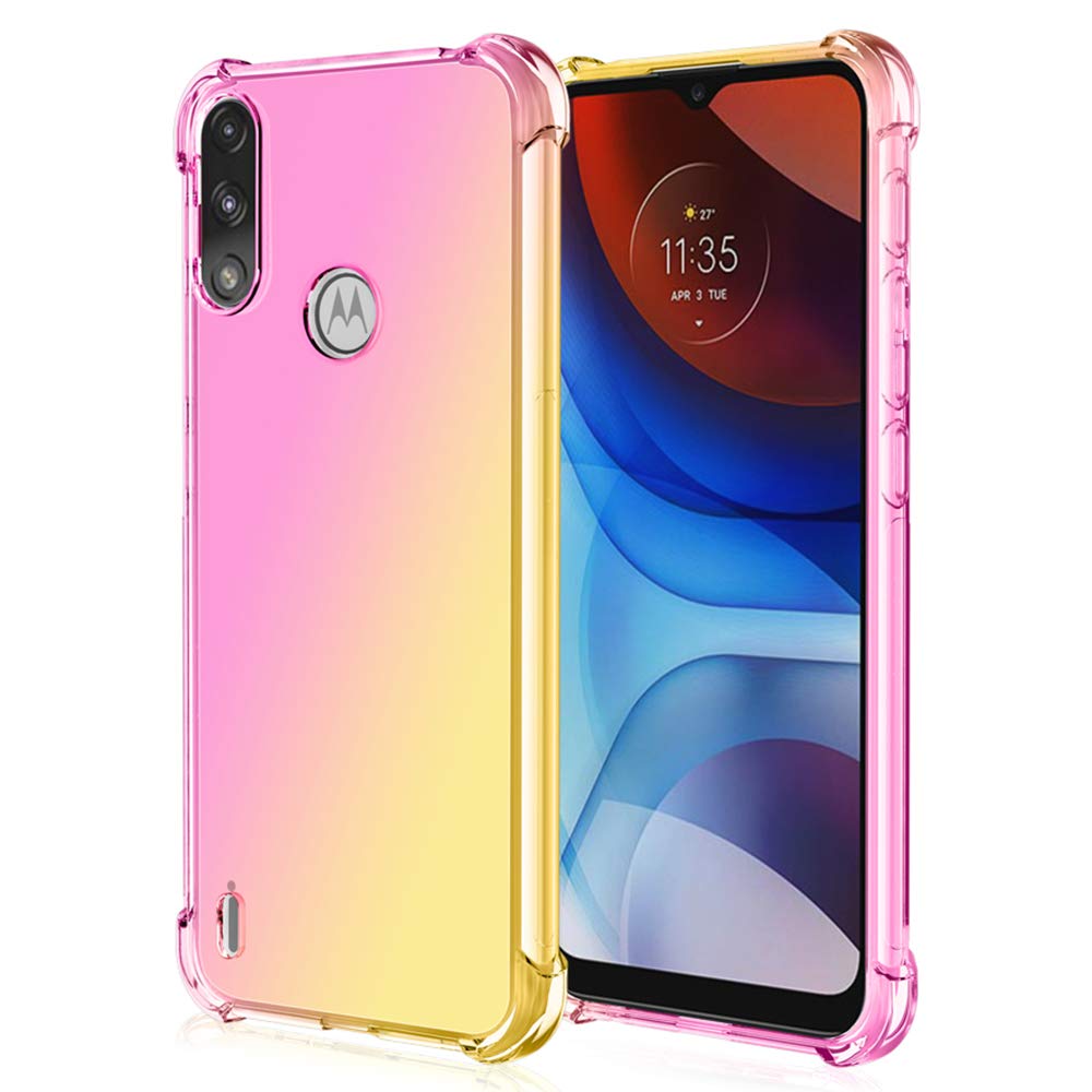 ALAMO Cover Traslucida Colorata Per Motorola Moto E7 Power / E7i Power, Custodia In Silicone TPU Oro Rosa Con Bumper Antiurto E Foro Per Cordino - 3