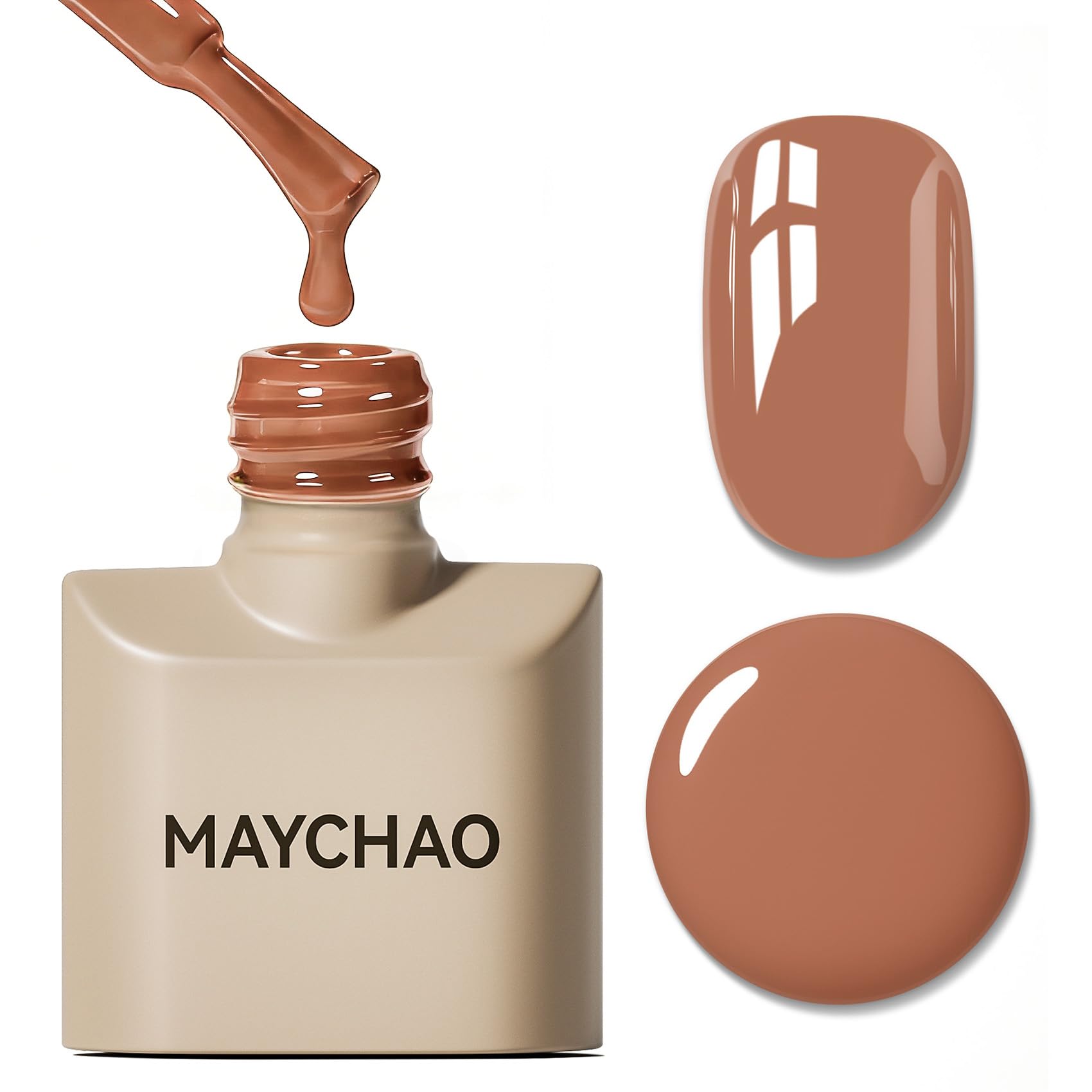 MAYCHAO 15ML Gel Nail Polish 1Pc Caramel Gel Polish Soak Off UV LED Nail Polish Nail Art Starter Manicure Salon DIY at Home, 0.5 OZ