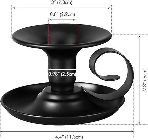 Miniatura 4 de Paquete de 2 portavelas, soporte de metal cónico para velas para fiestas, bodas, Navidad, mesa, decoración del hogar (negro)