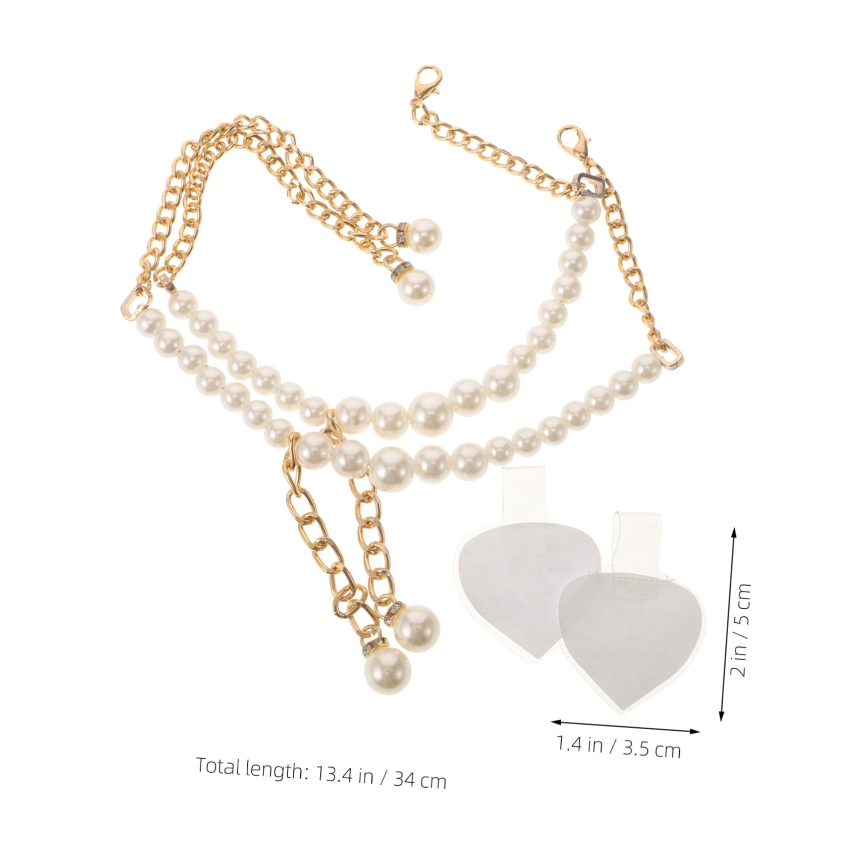 BESTYASH Pearl Beaded Heel Straps Women's High Heels Shoe Laces Adhesive Detachable Ankle Straps for Loose Shoes