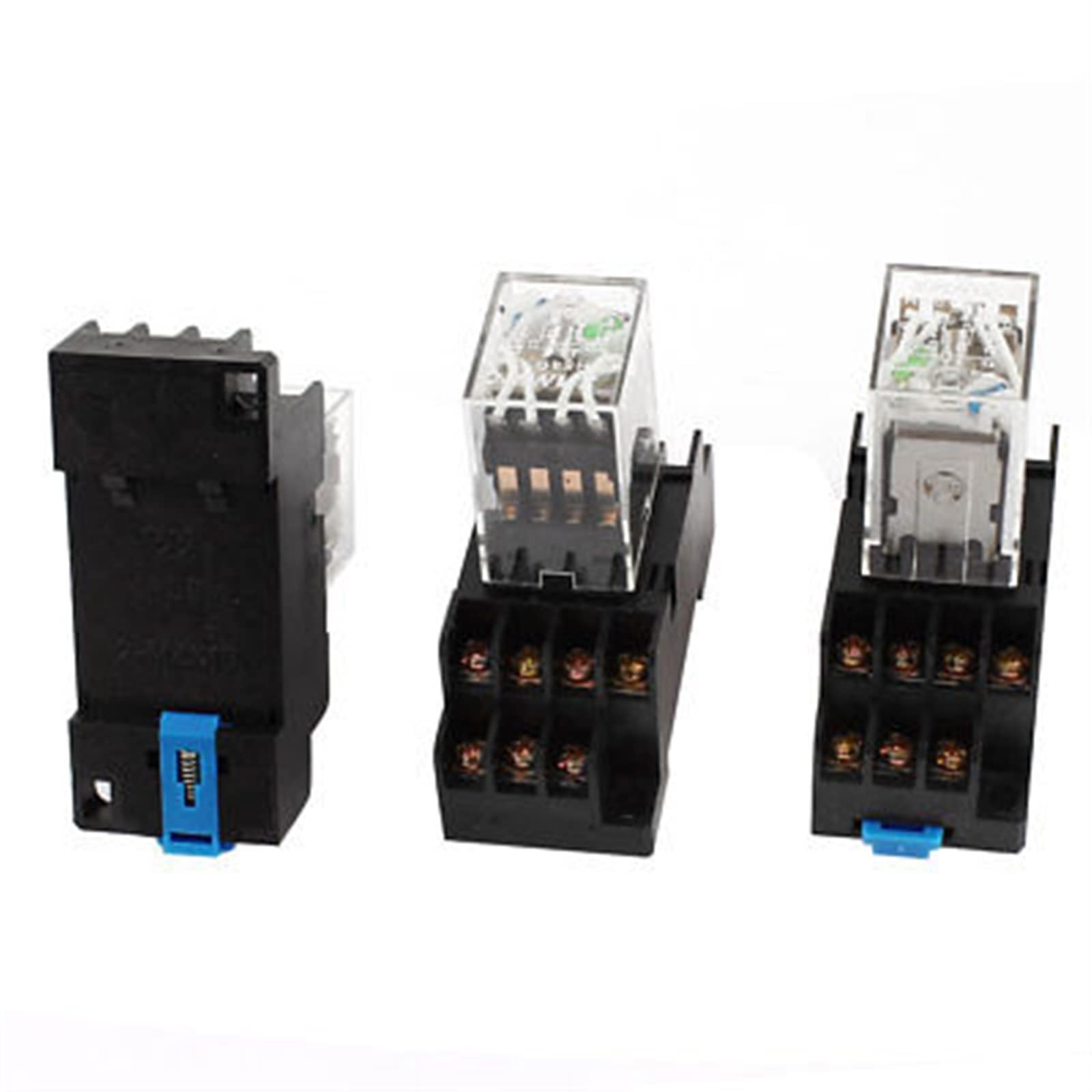 VDOQTLJT HH54PL DC 24V Coil 4PDT 14Pin 35mm DIN Rail Electromagnetic Power Relay 3 Pieces