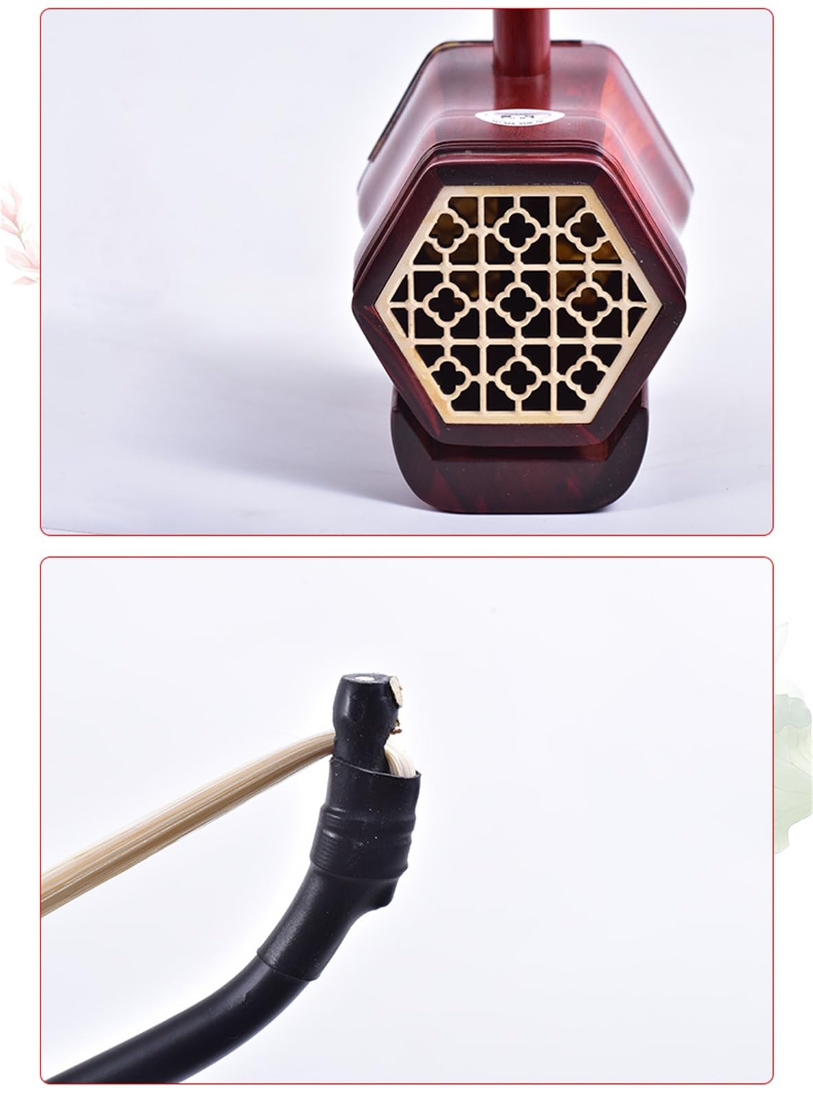 Erhu Débutants Erhu Hexagonal Fabriqué À La Main (bois De Padouk Rouge)