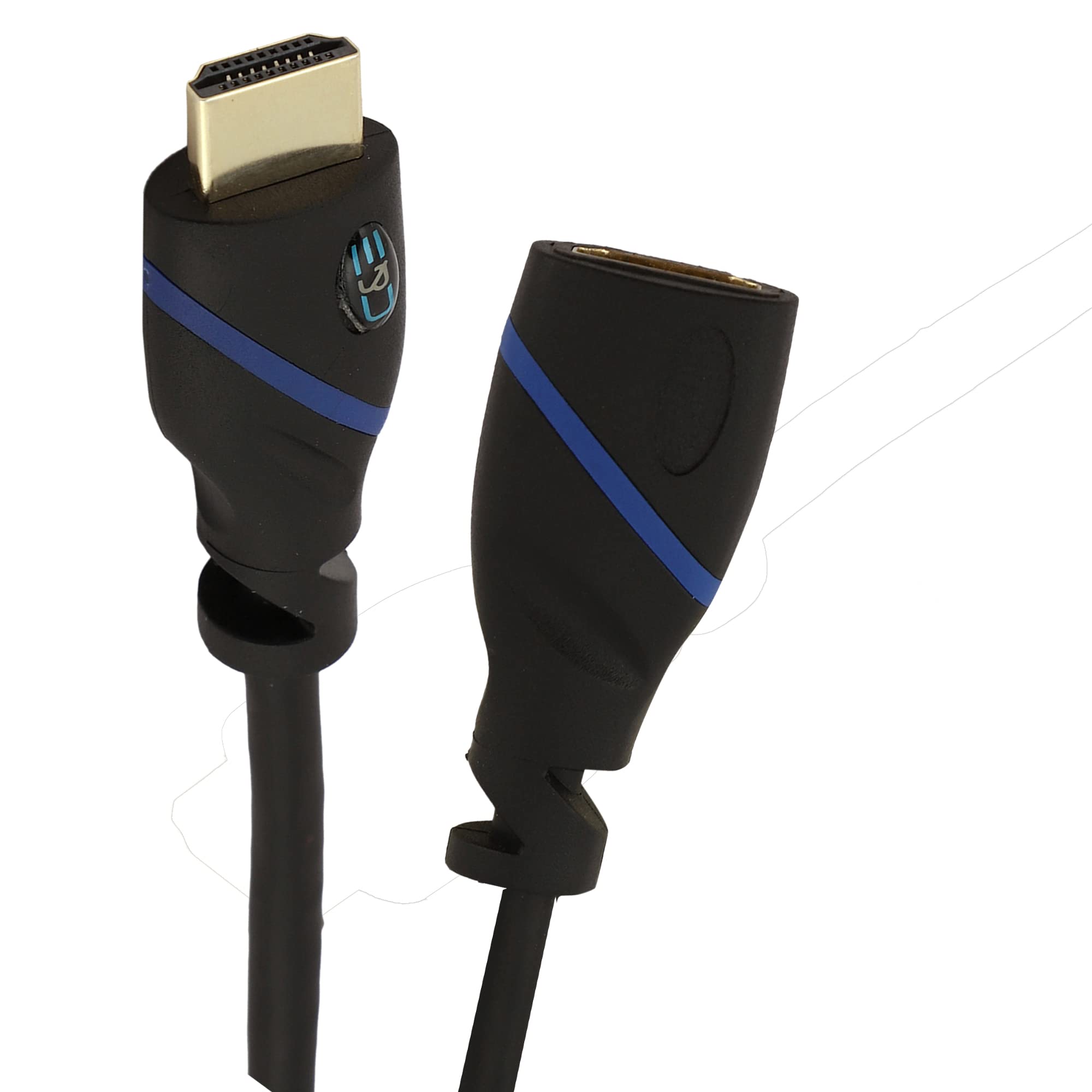 C & E HDMI-1.5 Ft -(M-F) 4K HDMI Cable High Speed 10.2GbpsCable,4K, 3D, 2160P, 1080P, Ethernet -ARC (Black, For TV)